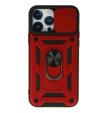 iPhone 13 Pro Kılıf Pars Lens Yüzüklü Silikon - Kırmızı