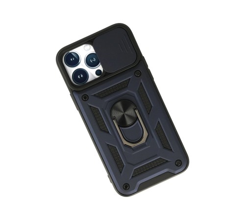 iPhone 13 Pro Kılıf Pars Lens Yüzüklü Silikon - Lacivert