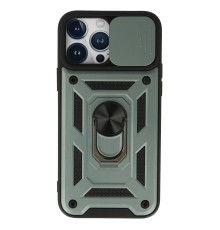 iPhone 13 Pro Kılıf Pars Lens Yüzüklü Silikon - Yeşil