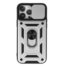 iPhone 13 Pro Kılıf Pars Lens Yüzüklü Silikon - Gümüş