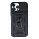 iPhone 13 Pro Max Kılıf Pars Lens Yüzüklü Silikon - Lacivert