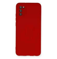 Samsung Galaxy A03S Kılıf Nano içi Kadife Silikon - Kırmızı