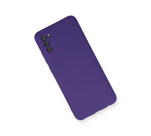 Samsung Galaxy A03S Kılıf Nano içi Kadife Silikon - Mor Samsung Galaxy A03S Kılıf Nano içi Kadife Silikon - Mor