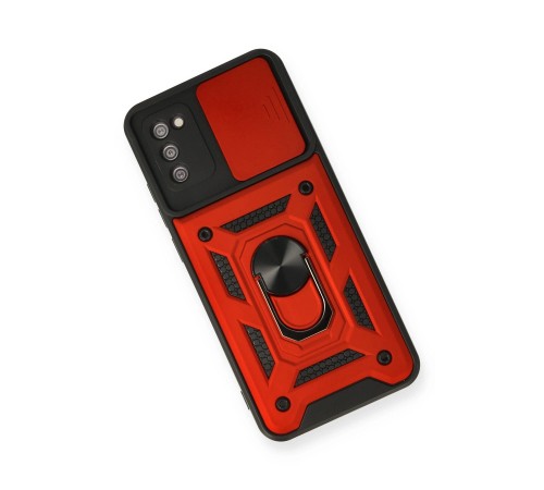 Samsung Galaxy A03S Kılıf Pars Lens Yüzüklü Silikon - Kırmızı Samsung Galaxy A03S Kılıf Pars Lens Yüzüklü Silikon - Kırmızı