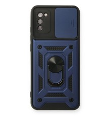 Samsung Galaxy A03S Kılıf Pars Lens Yüzüklü Silikon - Lacivert