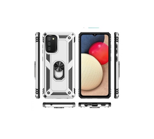Samsung Galaxy A03S Kılıf Sofya Yüzüklü Silikon Kapak - Gümüş Samsung Galaxy A03S Kılıf Sofya Yüzüklü Silikon Kapak - Gümüş