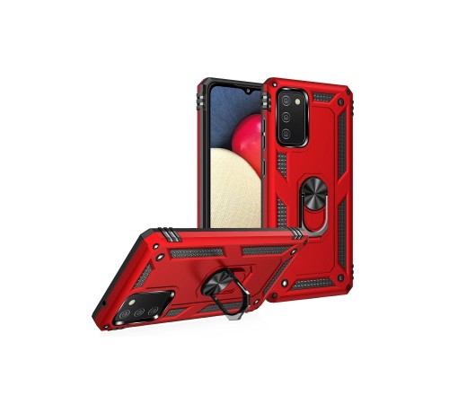 Samsung Galaxy A03S Kılıf Sofya Yüzüklü Silikon Kapak - Kırmızı Samsung Galaxy A03S Kılıf Sofya Yüzüklü Silikon Kapak - Kırmızı