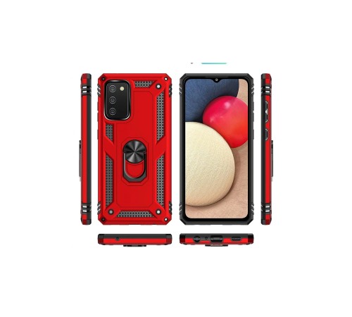 Samsung Galaxy A03S Kılıf Sofya Yüzüklü Silikon Kapak - Kırmızı Samsung Galaxy A03S Kılıf Sofya Yüzüklü Silikon Kapak - Kırmızı