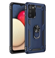 Samsung Galaxy A03S Kılıf Sofya Yüzüklü Silikon Kapak - Lacivert