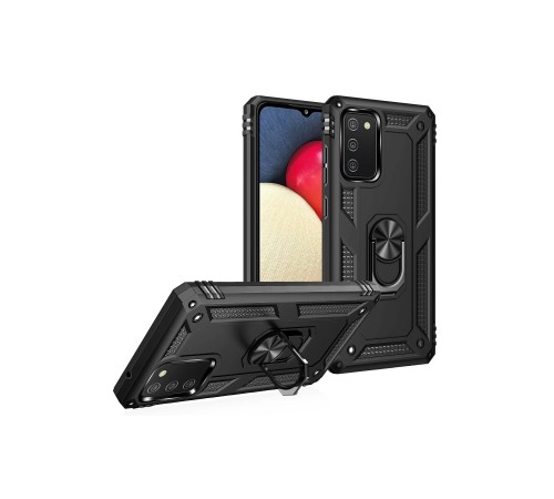 Samsung Galaxy A03S Kılıf Sofya Yüzüklü Silikon Kapak - Siyah Samsung Galaxy A03S Kılıf Sofya Yüzüklü Silikon Kapak - Siyah