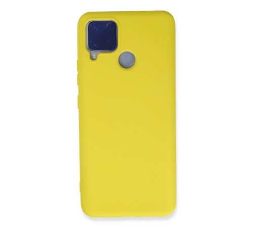 Realme C15 Kılıf Nano içi Kadife Silikon - Sarı Realme C15 Kılıf Nano içi Kadife Silikon - Sarı