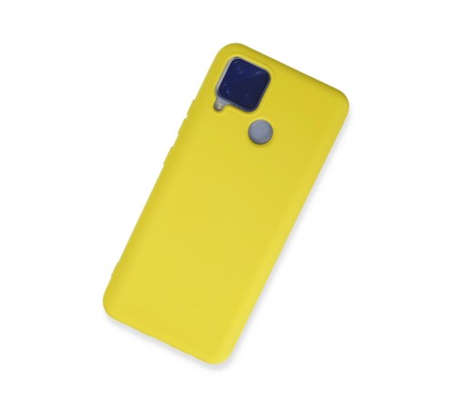 Realme C15 Kılıf Nano içi Kadife Silikon - Sarı Realme C15 Kılıf Nano içi Kadife Silikon - Sarı
