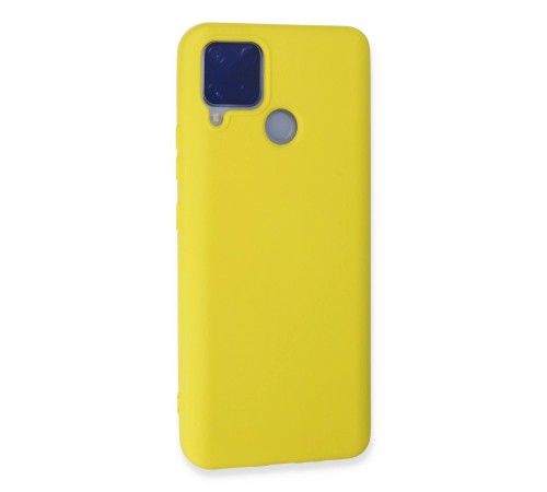 Realme C15 Kılıf Nano içi Kadife Silikon - Sarı Realme C15 Kılıf Nano içi Kadife Silikon - Sarı