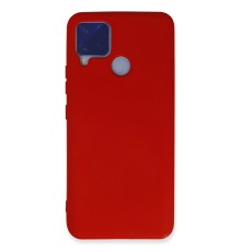 Realme C15 Kılıf Nano içi Kadife Silikon - Kırmızı