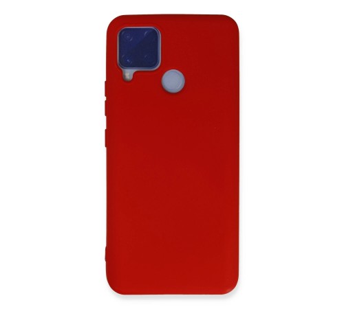 Realme C15 Kılıf Nano içi Kadife Silikon - Kırmızı Realme C15 Kılıf Nano içi Kadife Silikon - Kırmızı