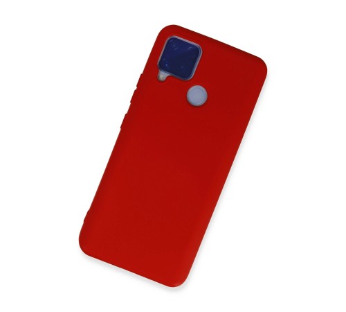 Realme C15 Kılıf Nano içi Kadife Silikon - Kırmızı Realme C15 Kılıf Nano içi Kadife Silikon - Kırmızı