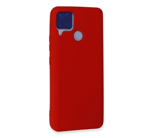 Realme C15 Kılıf Nano içi Kadife Silikon - Kırmızı Realme C15 Kılıf Nano içi Kadife Silikon - Kırmızı