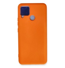 Realme C15 Kılıf Nano içi Kadife Silikon - Turuncu
