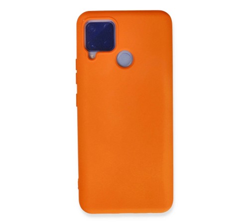 Realme C15 Kılıf Nano içi Kadife Silikon - Turuncu Realme C15 Kılıf Nano içi Kadife Silikon - Turuncu