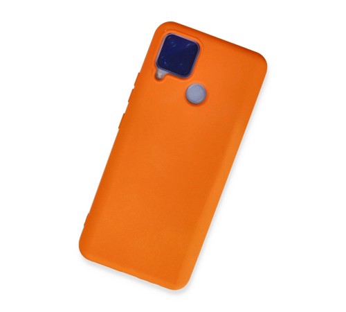 Realme C15 Kılıf Nano içi Kadife Silikon - Turuncu Realme C15 Kılıf Nano içi Kadife Silikon - Turuncu