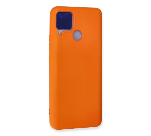 Realme C15 Kılıf Nano içi Kadife Silikon - Turuncu Realme C15 Kılıf Nano içi Kadife Silikon - Turuncu