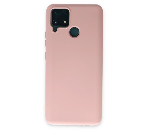 Realme C15 Kılıf Nano içi Kadife Silikon - Pudra Realme C15 Kılıf Nano içi Kadife Silikon - Pudra