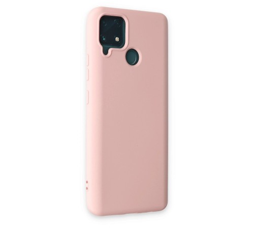 Realme C15 Kılıf Nano içi Kadife Silikon - Pudra Realme C15 Kılıf Nano içi Kadife Silikon - Pudra