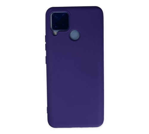 Realme C15 Kılıf Nano içi Kadife Silikon - Mor Realme C15 Kılıf Nano içi Kadife Silikon - Mor