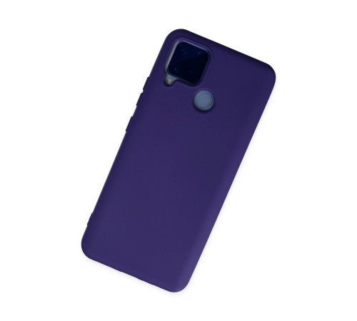 Realme C15 Kılıf Nano içi Kadife Silikon - Mor Realme C15 Kılıf Nano içi Kadife Silikon - Mor