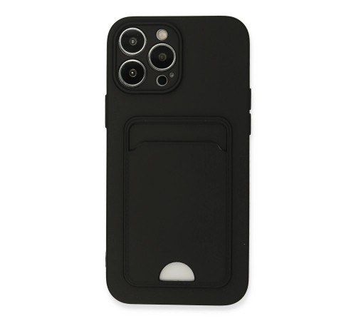 iPhone 13 Pro Max Kılıf Kelvin Kartvizitli Silikon - Siyah iPhone 13 Pro Max Kılıf Kelvin Kartvizitli Silikon - Siyah