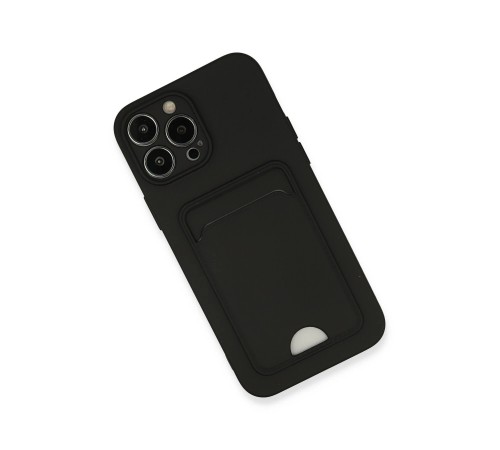 iPhone 13 Pro Max Kılıf Kelvin Kartvizitli Silikon - Siyah iPhone 13 Pro Max Kılıf Kelvin Kartvizitli Silikon - Siyah
