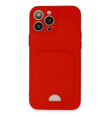 iPhone 13 Pro Max Kılıf Kelvin Kartvizitli Silikon - Kırmızı