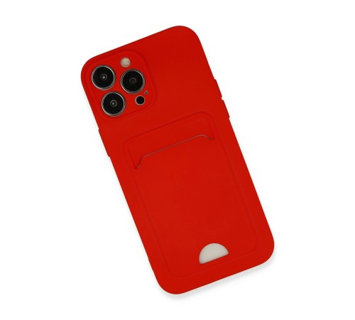 iPhone 13 Pro Max Kılıf Kelvin Kartvizitli Silikon - Kırmızı iPhone 13 Pro Max Kılıf Kelvin Kartvizitli Silikon - Kırmızı