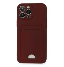 iPhone 13 Pro Max Kılıf Kelvin Kartvizitli Silikon - Bordo