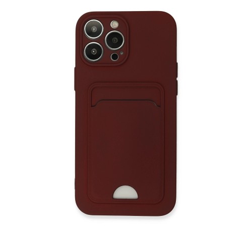 iPhone 13 Pro Max Kılıf Kelvin Kartvizitli Silikon - Bordo iPhone 13 Pro Max Kılıf Kelvin Kartvizitli Silikon - Bordo