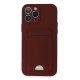 iPhone 13 Pro Max Kılıf Kelvin Kartvizitli Silikon - Bordo