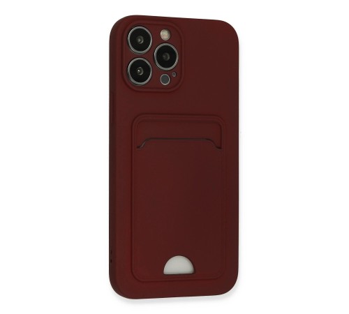 iPhone 13 Pro Max Kılıf Kelvin Kartvizitli Silikon - Bordo iPhone 13 Pro Max Kılıf Kelvin Kartvizitli Silikon - Bordo