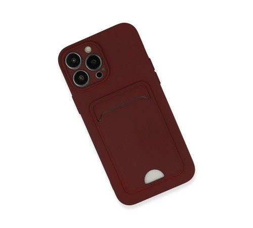 iPhone 13 Pro Max Kılıf Kelvin Kartvizitli Silikon - Bordo iPhone 13 Pro Max Kılıf Kelvin Kartvizitli Silikon - Bordo