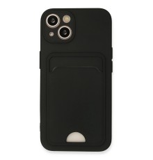 iPhone 13 Kılıf Kelvin Kartvizitli Silikon - Siyah