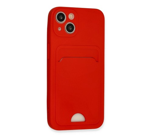 iPhone 13 Kılıf Kelvin Kartvizitli Silikon - Kırmızı iPhone 13 Kılıf Kelvin Kartvizitli Silikon - Kırmızı