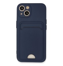 iPhone 13 Kılıf Kelvin Kartvizitli Silikon - Lacivert