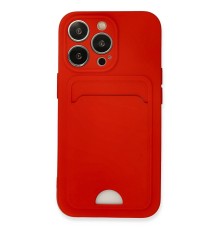 iPhone 13 Pro Kılıf Kelvin Kartvizitli Silikon - Kırmızı