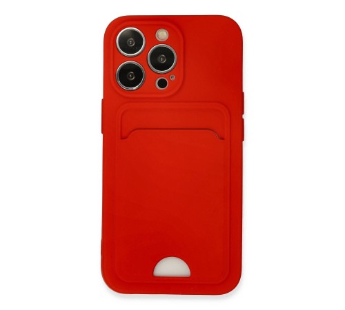 iPhone 13 Pro Kılıf Kelvin Kartvizitli Silikon - Kırmızı iPhone 13 Pro Kılıf Kelvin Kartvizitli Silikon - Kırmızı