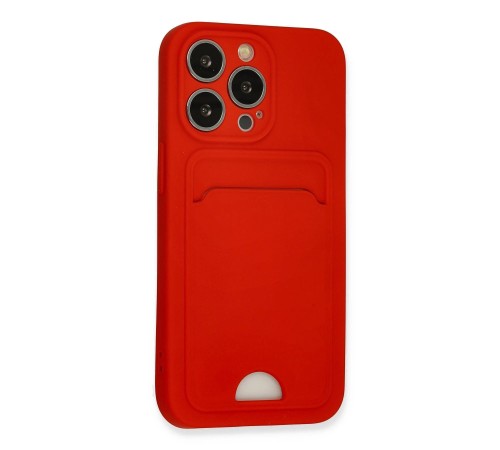 iPhone 13 Pro Kılıf Kelvin Kartvizitli Silikon - Kırmızı iPhone 13 Pro Kılıf Kelvin Kartvizitli Silikon - Kırmızı
