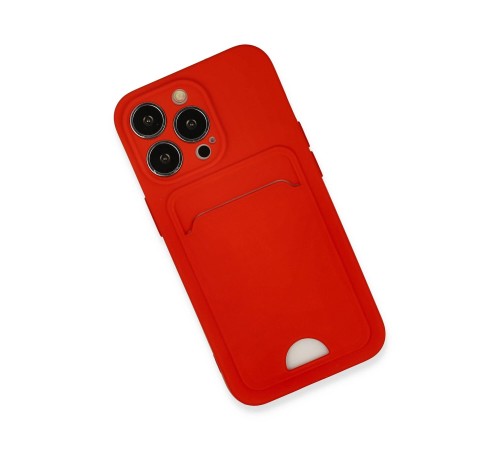 iPhone 13 Pro Kılıf Kelvin Kartvizitli Silikon - Kırmızı iPhone 13 Pro Kılıf Kelvin Kartvizitli Silikon - Kırmızı