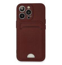 iPhone 13 Pro Kılıf Kelvin Kartvizitli Silikon - Bordo
