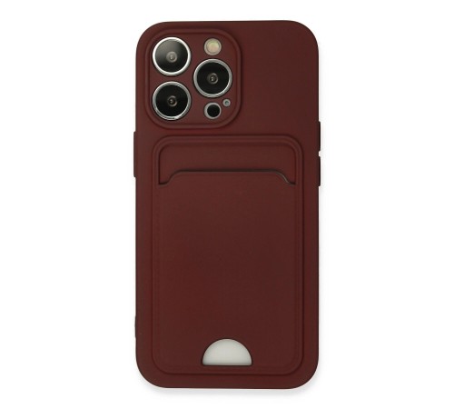 iPhone 13 Pro Kılıf Kelvin Kartvizitli Silikon - Bordo