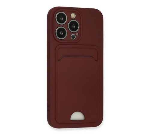 iPhone 13 Pro Kılıf Kelvin Kartvizitli Silikon - Bordo