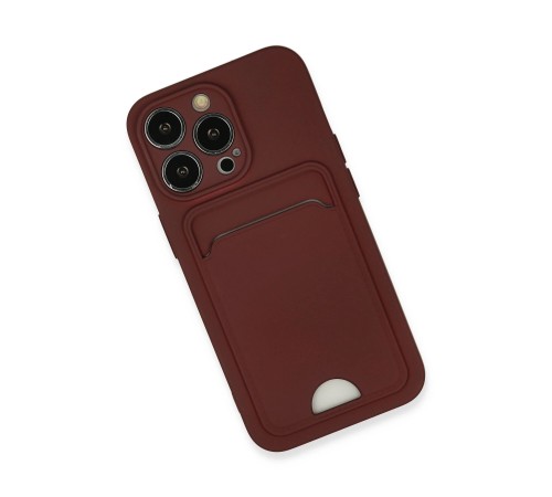 iPhone 13 Pro Kılıf Kelvin Kartvizitli Silikon - Bordo