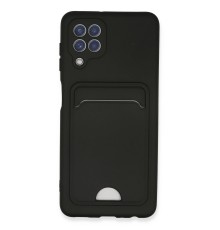 Samsung Galaxy A22 Kılıf Kelvin Kartvizitli Silikon - Siyah